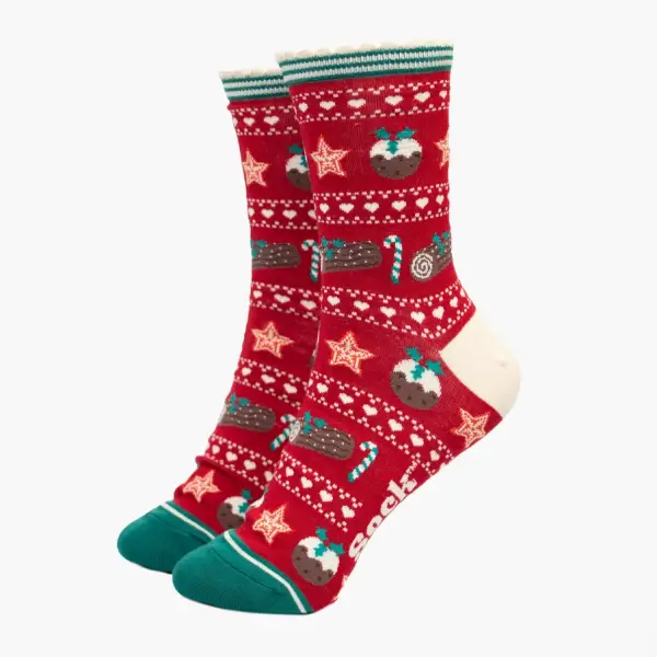 Christmas Pudding Bamboo Socks