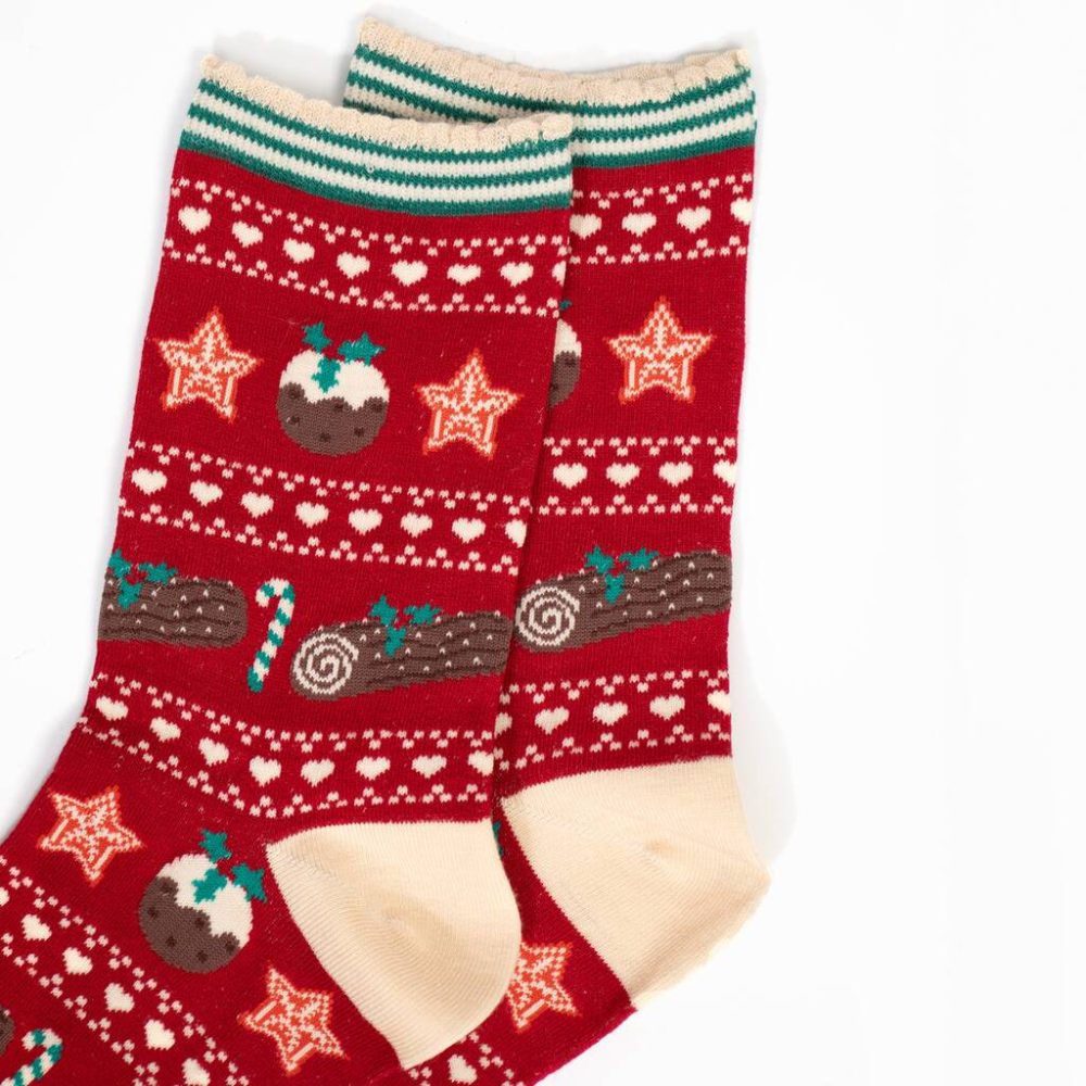 Christmas Pudding Bamboo Socks - Image 2