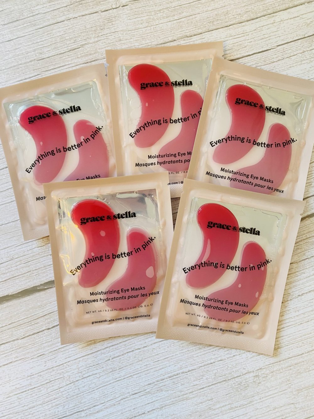 Grace & Stella Pink Under Eye Patches (Two Pairs)