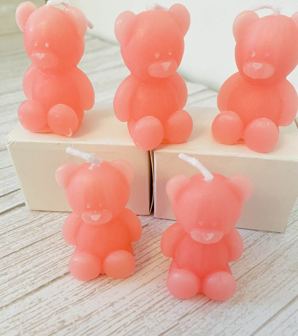 Pink Baby Teddy Bear Candle