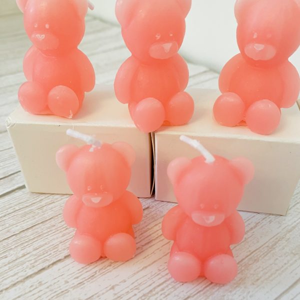 Pink Baby Teddy Bear Candle