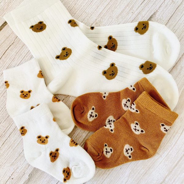 Mumma Bear Teddy Socks and Baby Bear Teddy Socks