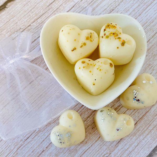 Two White Heart Wax Melts - Perfume Inspired