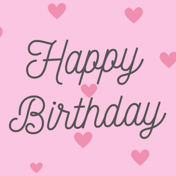 Happy Birthday (Hearts) Card