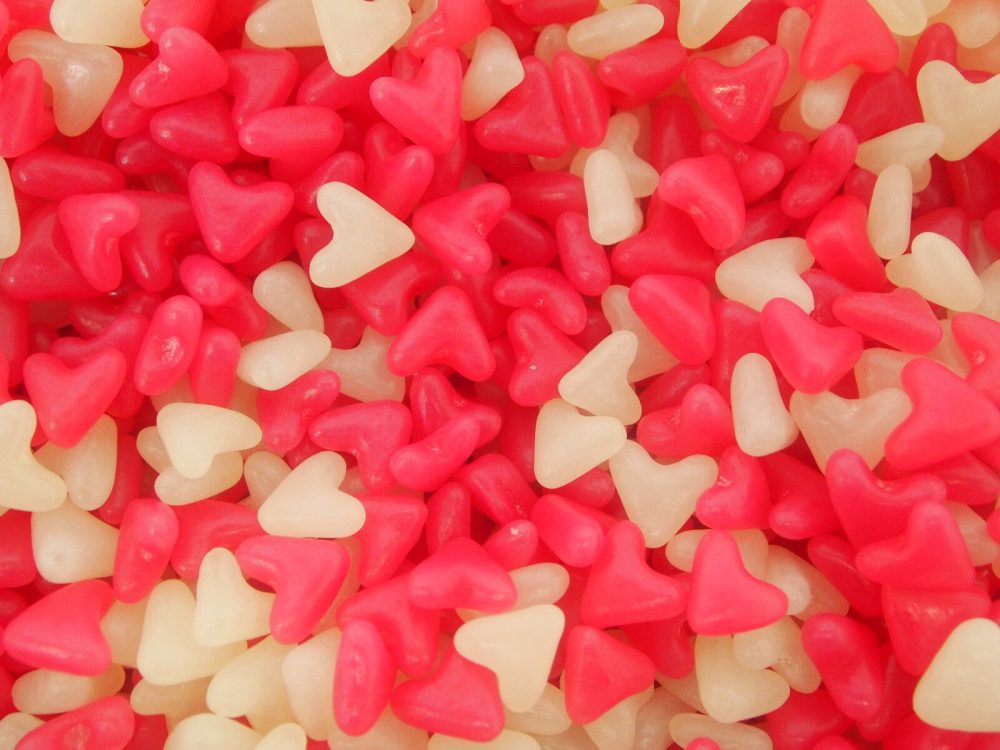 Barratt's Pink & White Jelly Love Hearts Beans